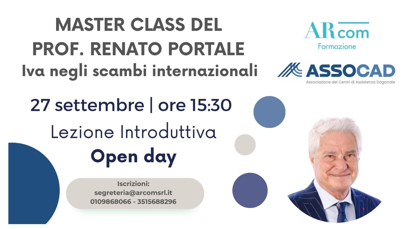 master class prof. renato portale iva scambi internazionali open day