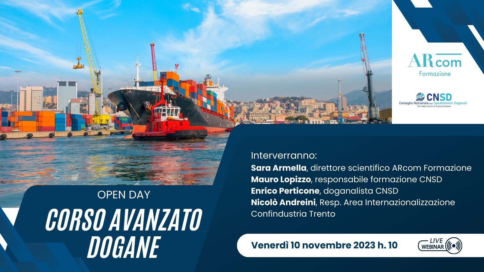 Open Day corso avanzato dogane ARcom formazione