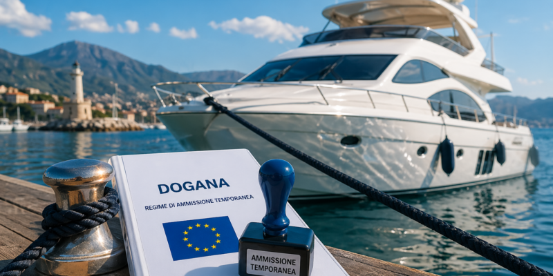 Ammissione temporanea imbarcazioni da diporto con yacht in porto e documenti doganali UE