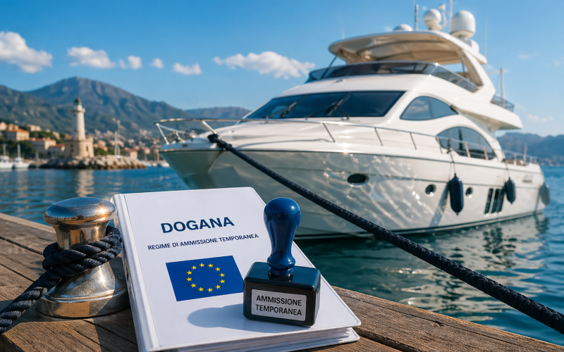 Ammissione temporanea imbarcazioni da diporto con yacht in porto e documenti doganali UE